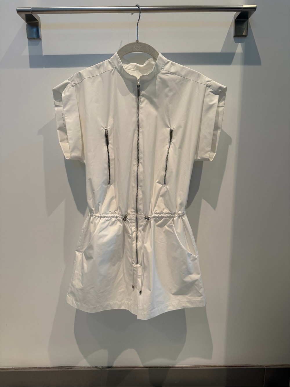 Amanda Uprichard White Zip-Front Romper